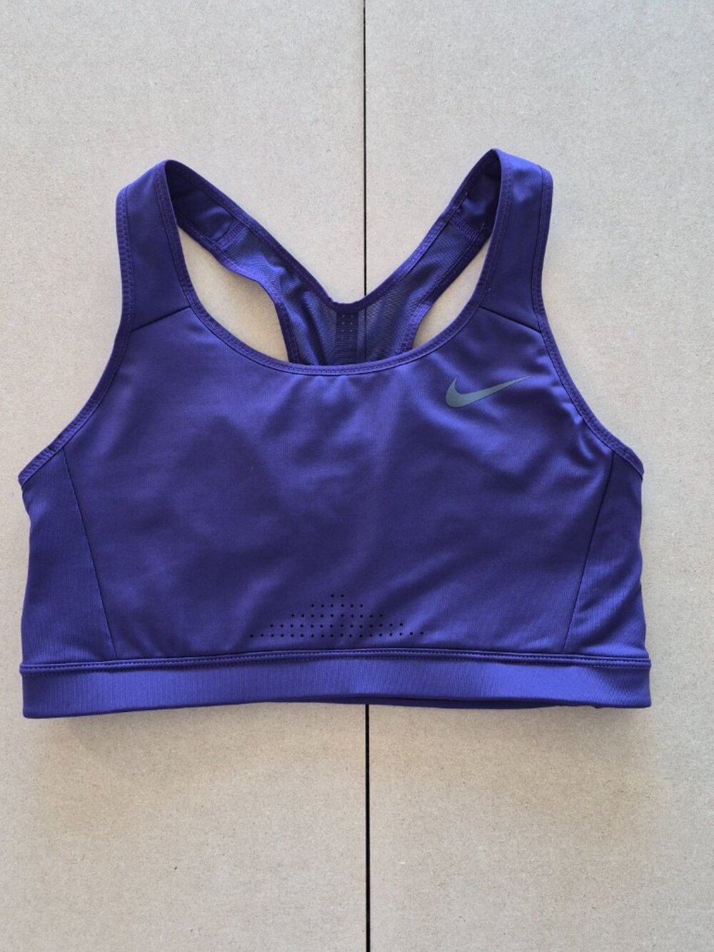 Nike Dri-FIT Sports Bra Womens L C Cup Purple Swoosh Racerback